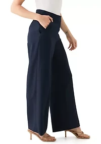 Petite Wide Leg Crepe Pants
