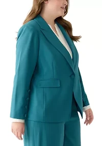 Plus Crepe One Button Jacket