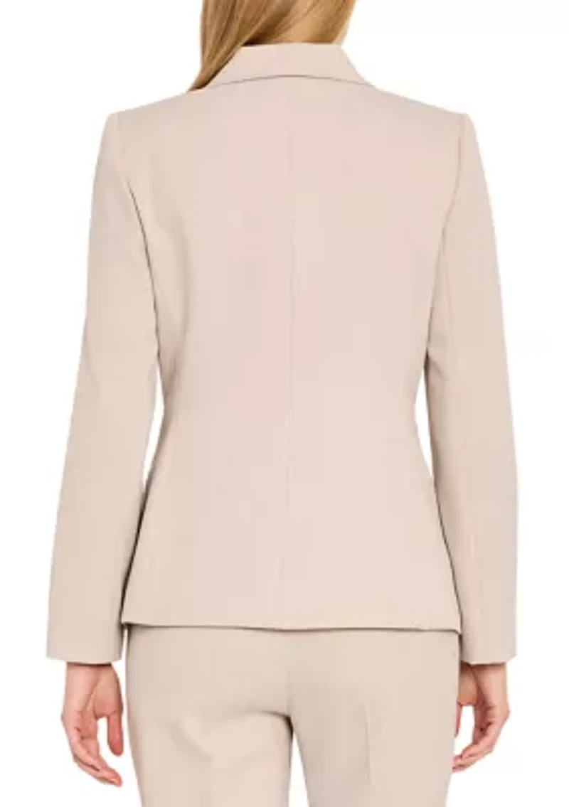 Women's 1 Button Notch Collared Blazer