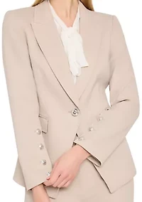 Women's 1 Button Notch Collared Blazer