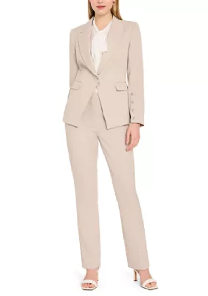 Women's 1 Button Notch Collared Blazer