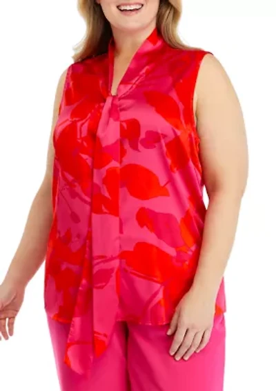 Plus Bow Front Blouse