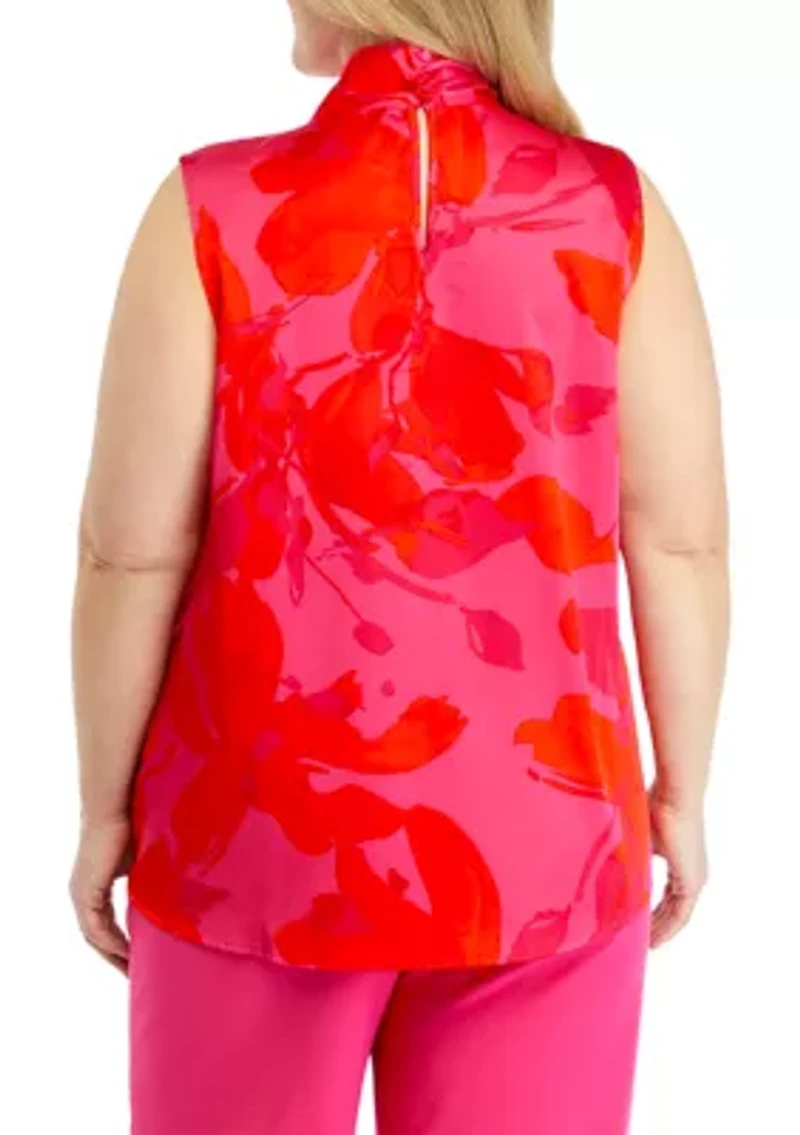 Plus Bow Front Blouse