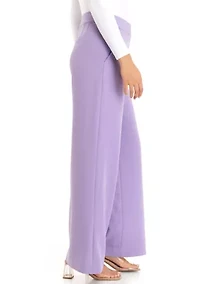 Women's Solid Crepe Wide Leg Pants
