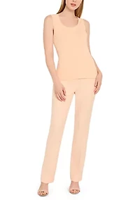 Women's Sleeveless Scoop Neck Sweater Tank Top