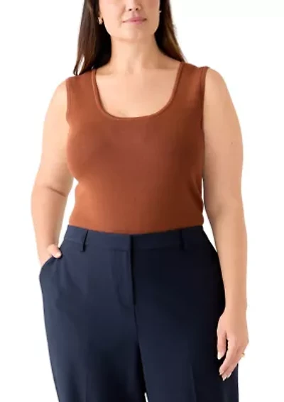 Plus Sleeveless Sweater Tank Top