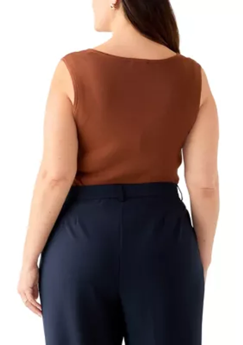 Plus Sleeveless Sweater Tank Top