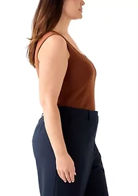 Plus Sleeveless Sweater Tank Top