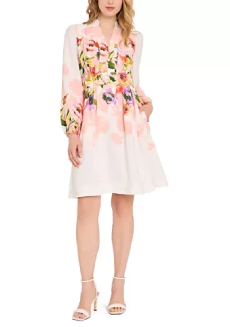 Women's Long Sleeve Floral Dress