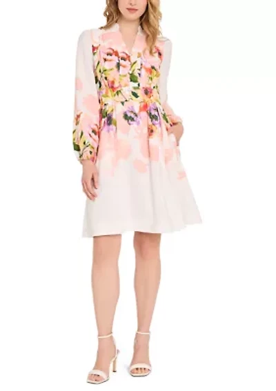 Women's Long Sleeve Floral Dress