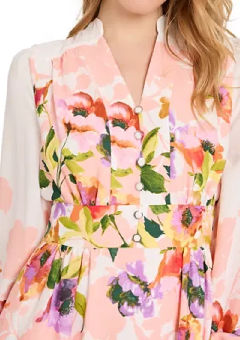 Women's Long Sleeve Floral Dress