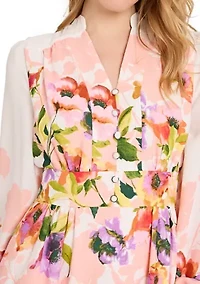 Women's Long Sleeve Floral Dress