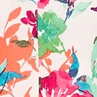 Women's Short Sleeve Border Floral Belted Shirdress