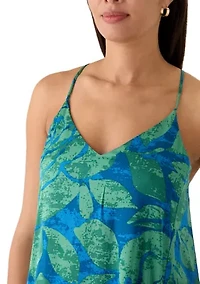 Women's Floral Satin Slip Dress