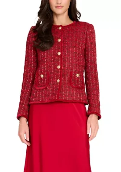 Women's Button Front Bouclé Jacket