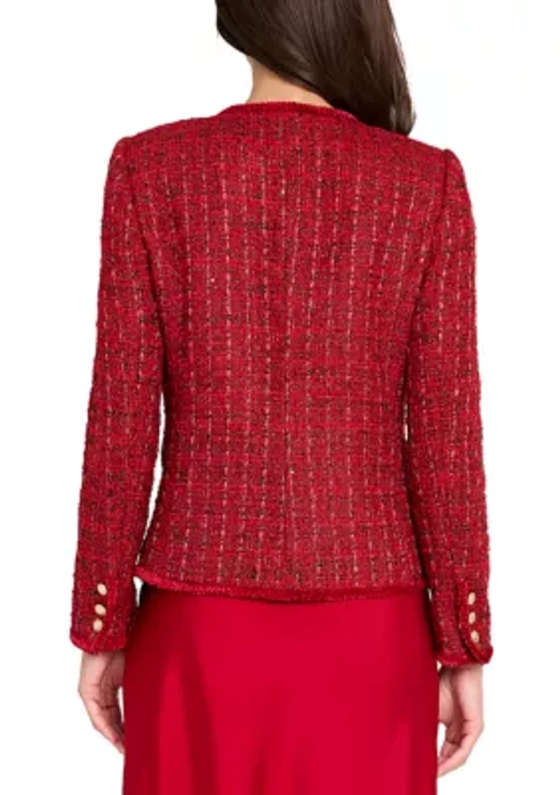 Women's Button Front Bouclé Jacket