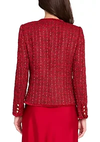 Women's Button Front Bouclé Jacket