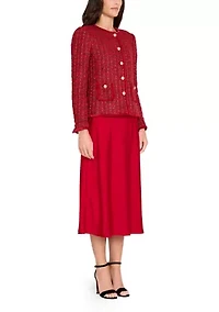 Women's Button Front Bouclé Jacket