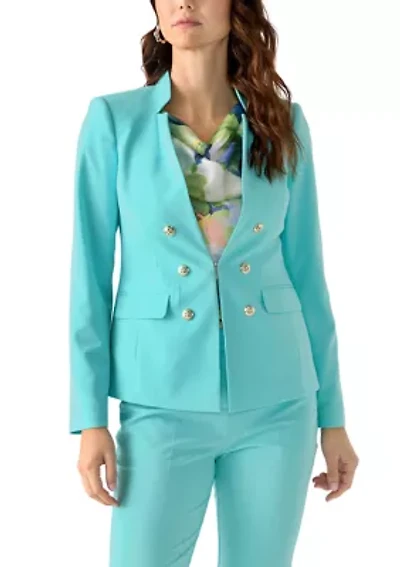Women's Bi Stretch Faux Double Breasted Suit Separate Jacket