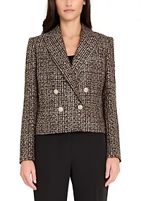Women's Multi Button Notch Collar Bouclé Blazer