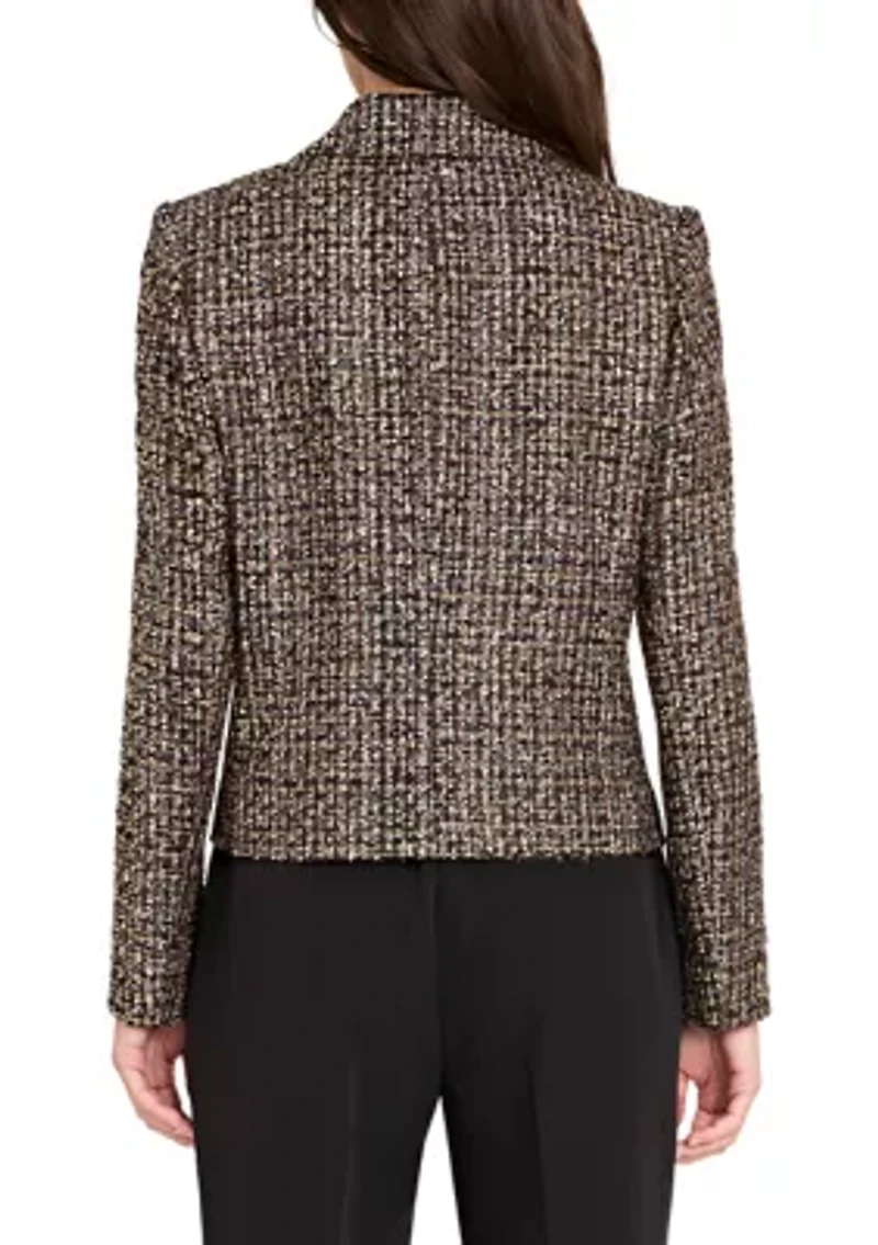 Women's Multi Button Notch Collar Bouclé Blazer