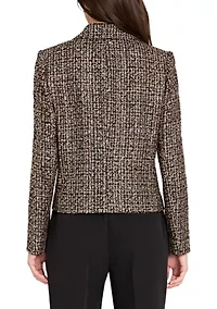 Women's Multi Button Notch Collar Bouclé Blazer