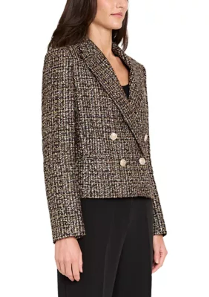 Women's Multi Button Notch Collar Bouclé Blazer