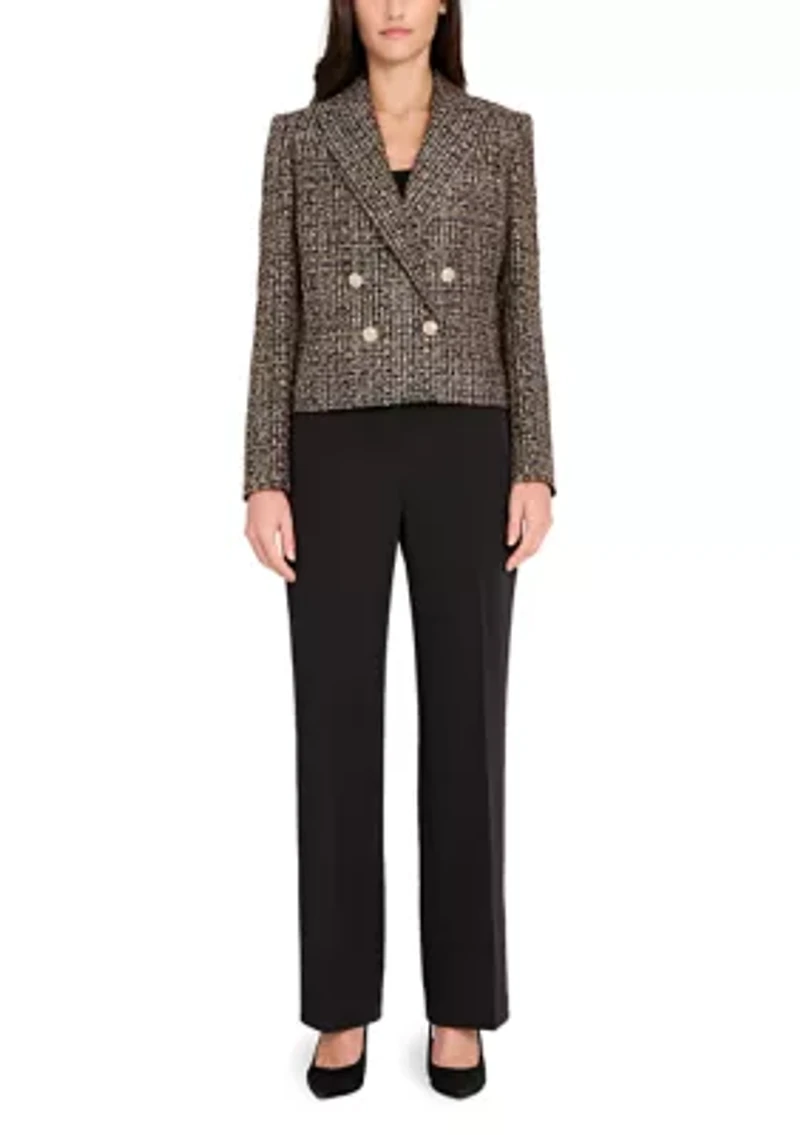 Women's Multi Button Notch Collar Bouclé Blazer