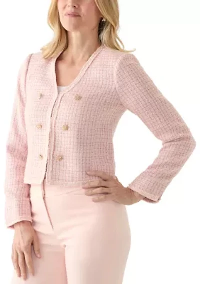 Women's Double Button Bouclé Jacket