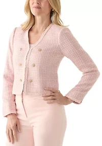 Women's Double Button Bouclé Jacket