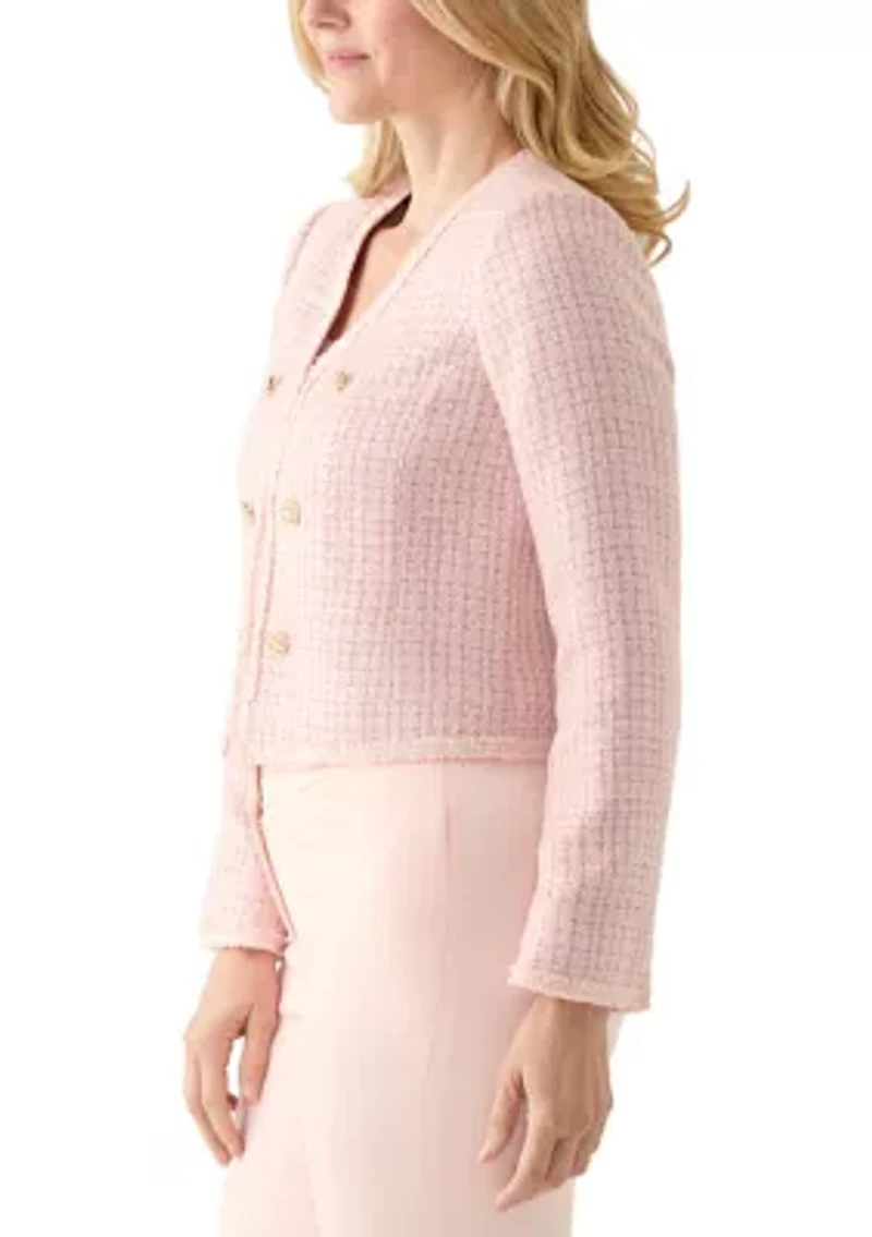 Women's Double Button Bouclé Jacket