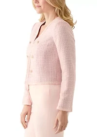 Women's Double Button Bouclé Jacket