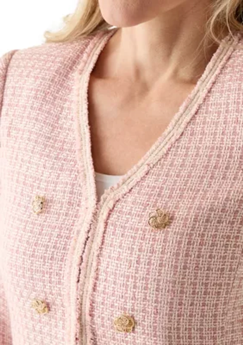 Women's Double Button Bouclé Jacket
