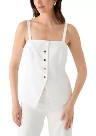 Women's Linen Button Front Top
