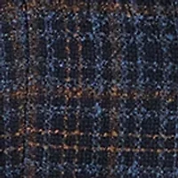 Women's Long Plaid Vegan Leather One Button Jacket