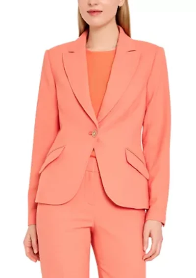 Women's One Button Notch Collar Blazer