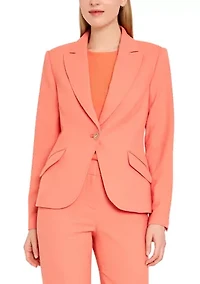 Women's One Button Notch Collar Blazer