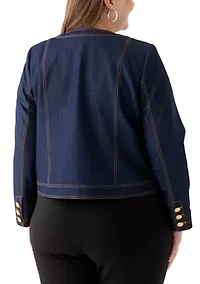 Plus Cropped Denim Jacket
