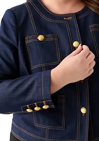 Plus Cropped Denim Jacket