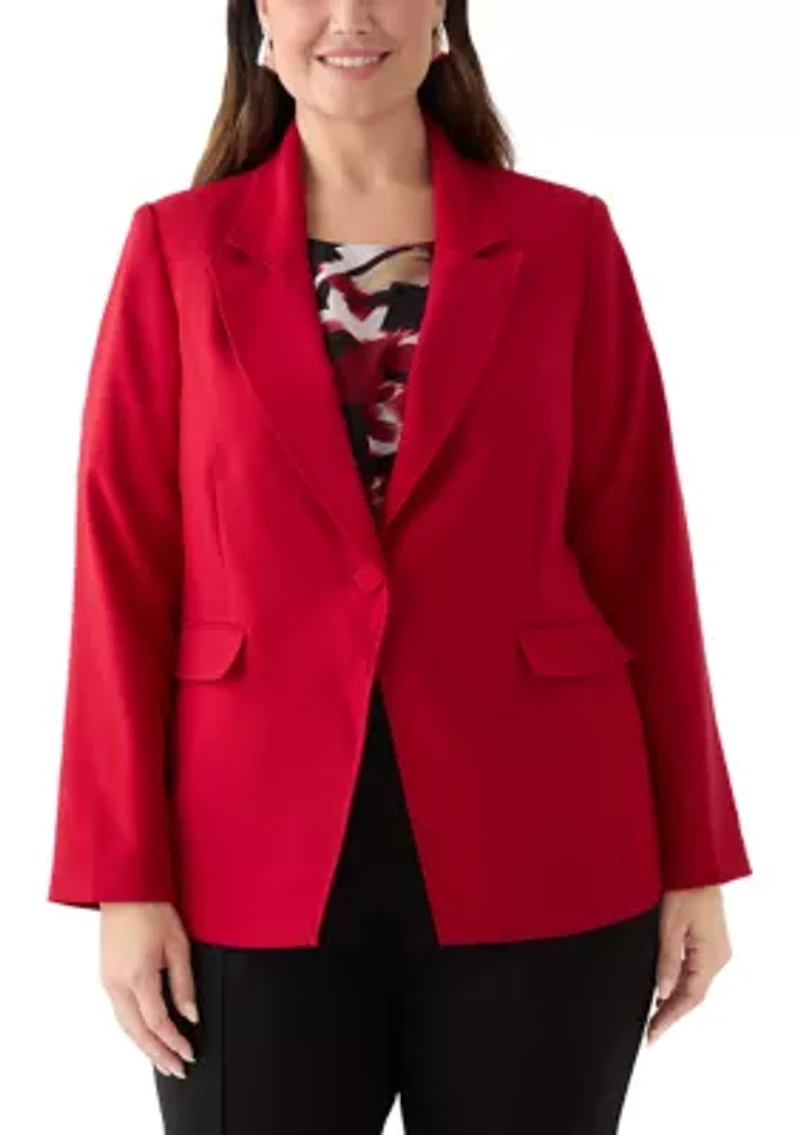 Plus Single Button Jacket