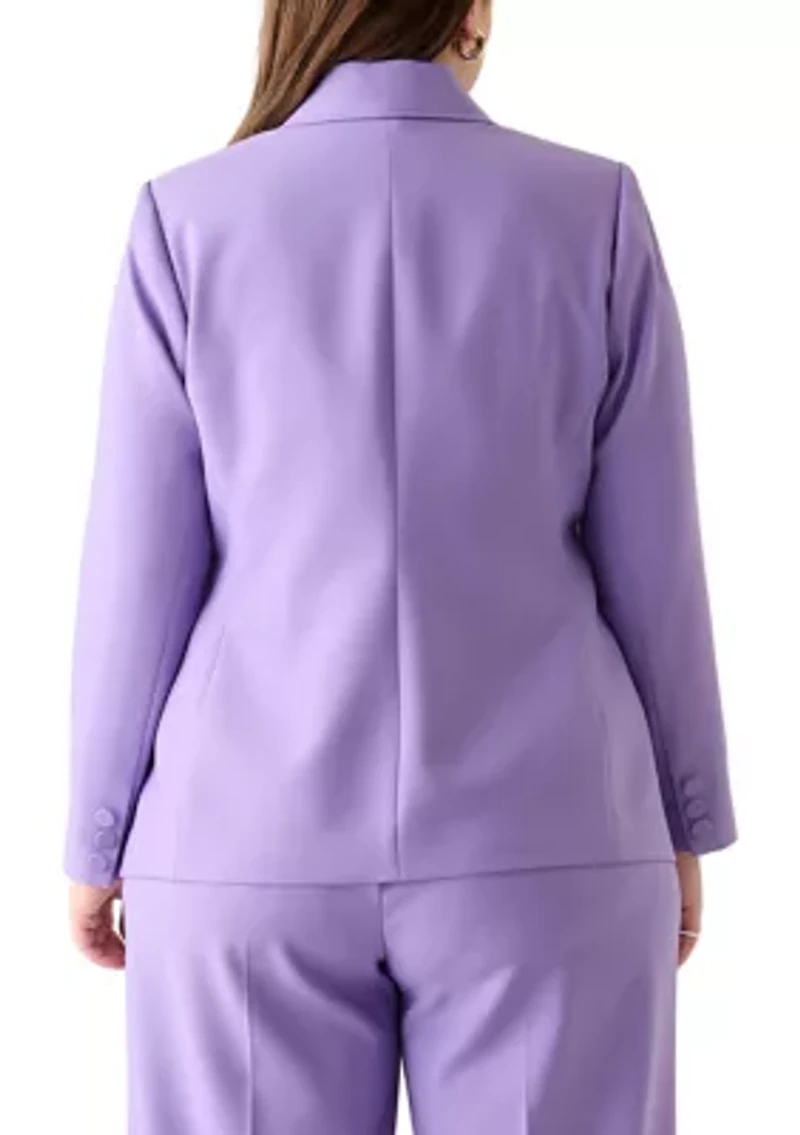 Plus Crepe Single Button Jacket