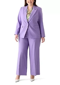 Plus Crepe Single Button Jacket