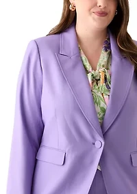 Plus Crepe Single Button Jacket