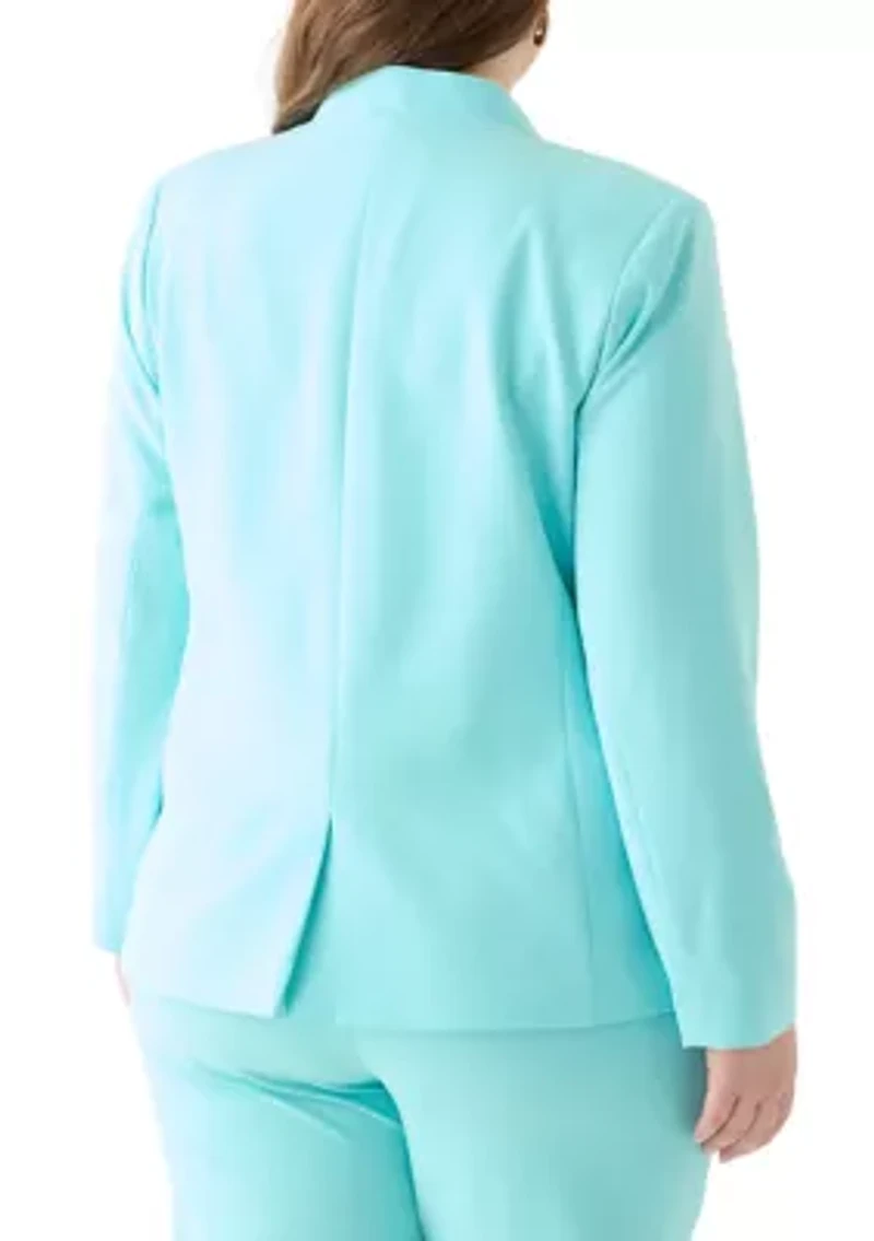 Plus Bi Stretch Faux Double Breasted Suit Separate Jacket