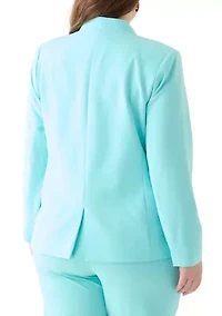 Plus Bi Stretch Faux Double Breasted Suit Separate Jacket