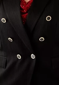 Plus Crinkle Satin Faux Double Breasted Jacket