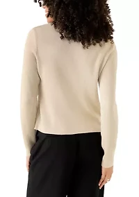 Women's Long Sleeve Button Front Metallic Jacket