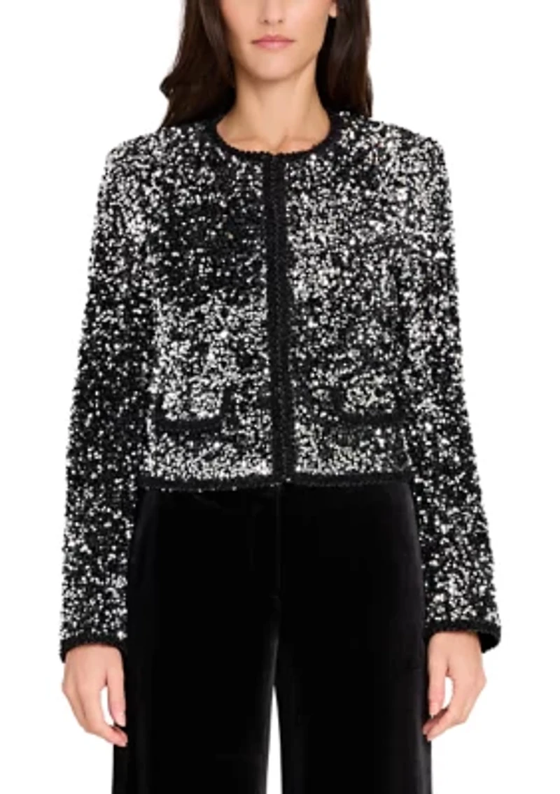 Women's Button Front Sequin Jacket