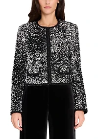 Women's Button Front Sequin Jacket