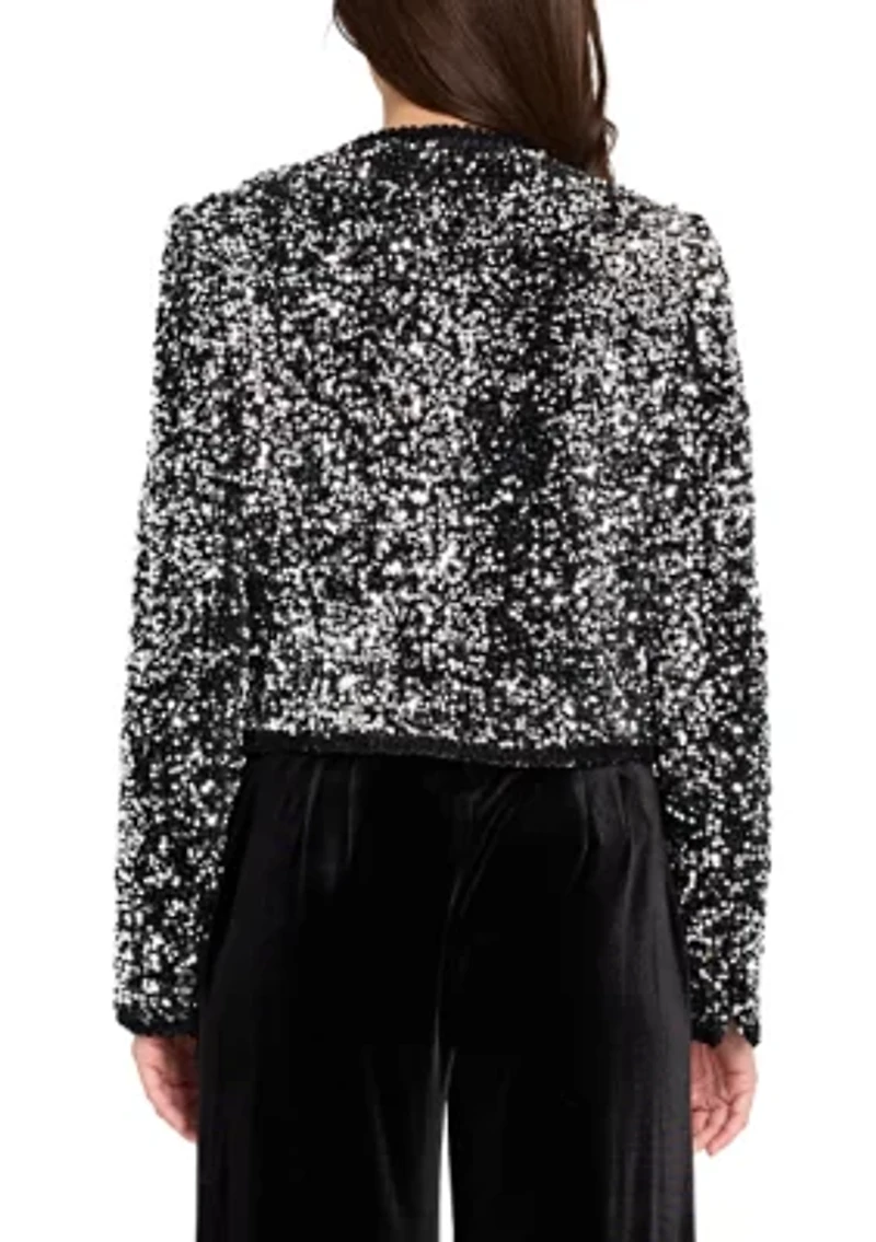 Women's Button Front Sequin Jacket